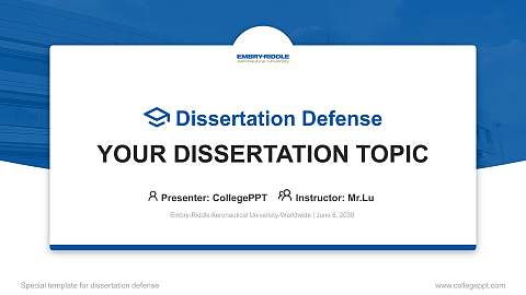 Embry-Riddle Aeronautical University-Worldwide Graduation Thesis Defense PPT Template