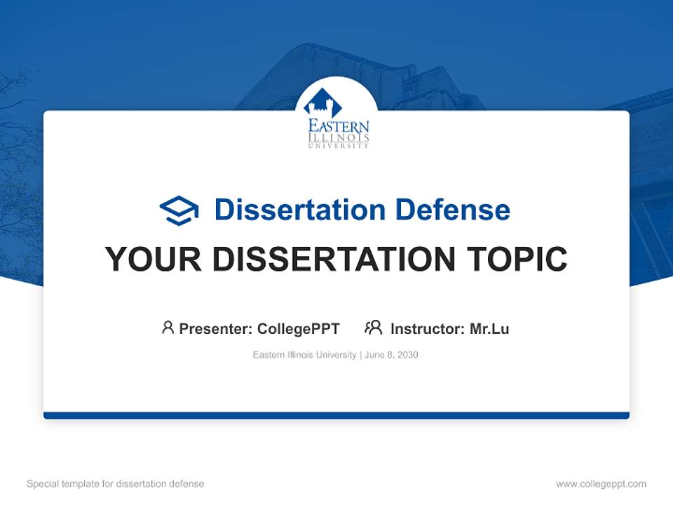 Eastern Illinois University Graduation Thesis Defense PPT Template4:3 ratio PPT effect preview image7