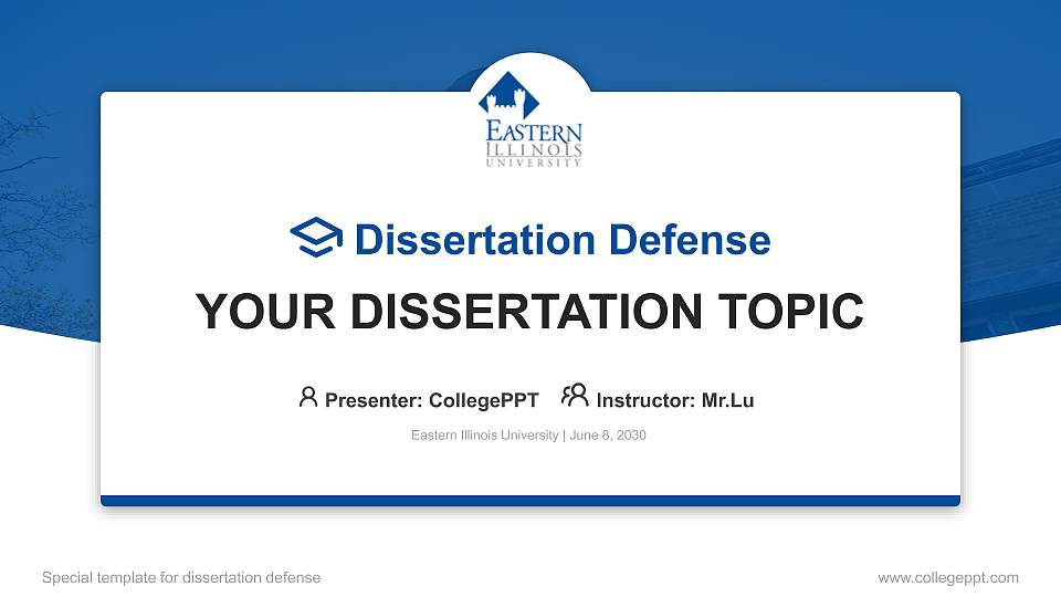 Eastern Illinois University Graduation Thesis Defense PPT Template16:9 ratio PPT effect preview image