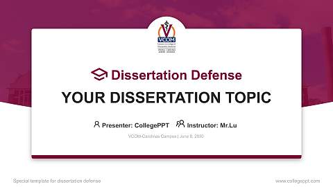 VCOM-Carolinas Campus Graduation Thesis Defense PPT Template