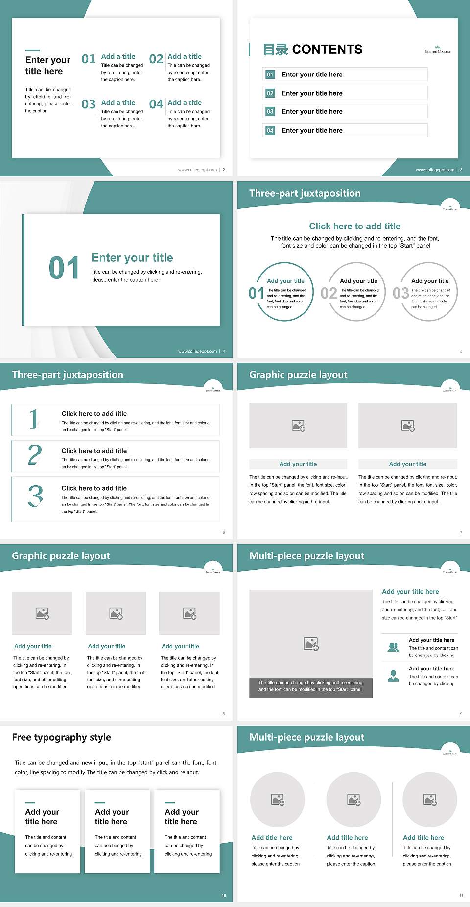 Eckerd College Academic Presentation/Research Findings Report PPT Template4:3 ratio PPT effect preview image2