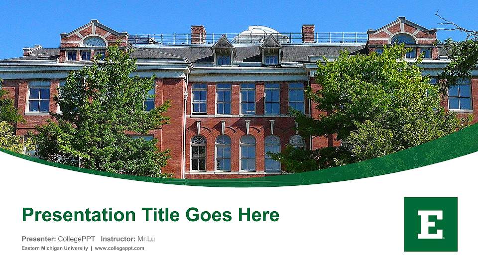 Eastern Michigan University Course/Courseware Creation PPT Template16:9 ratio PPT effect preview image