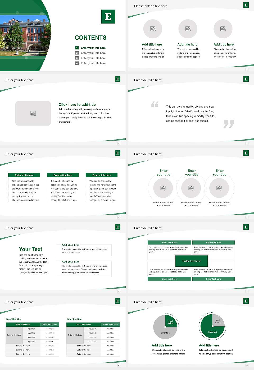 Eastern Michigan University Course/Courseware Creation PPT Template16:9 ratio PPT effect preview image2