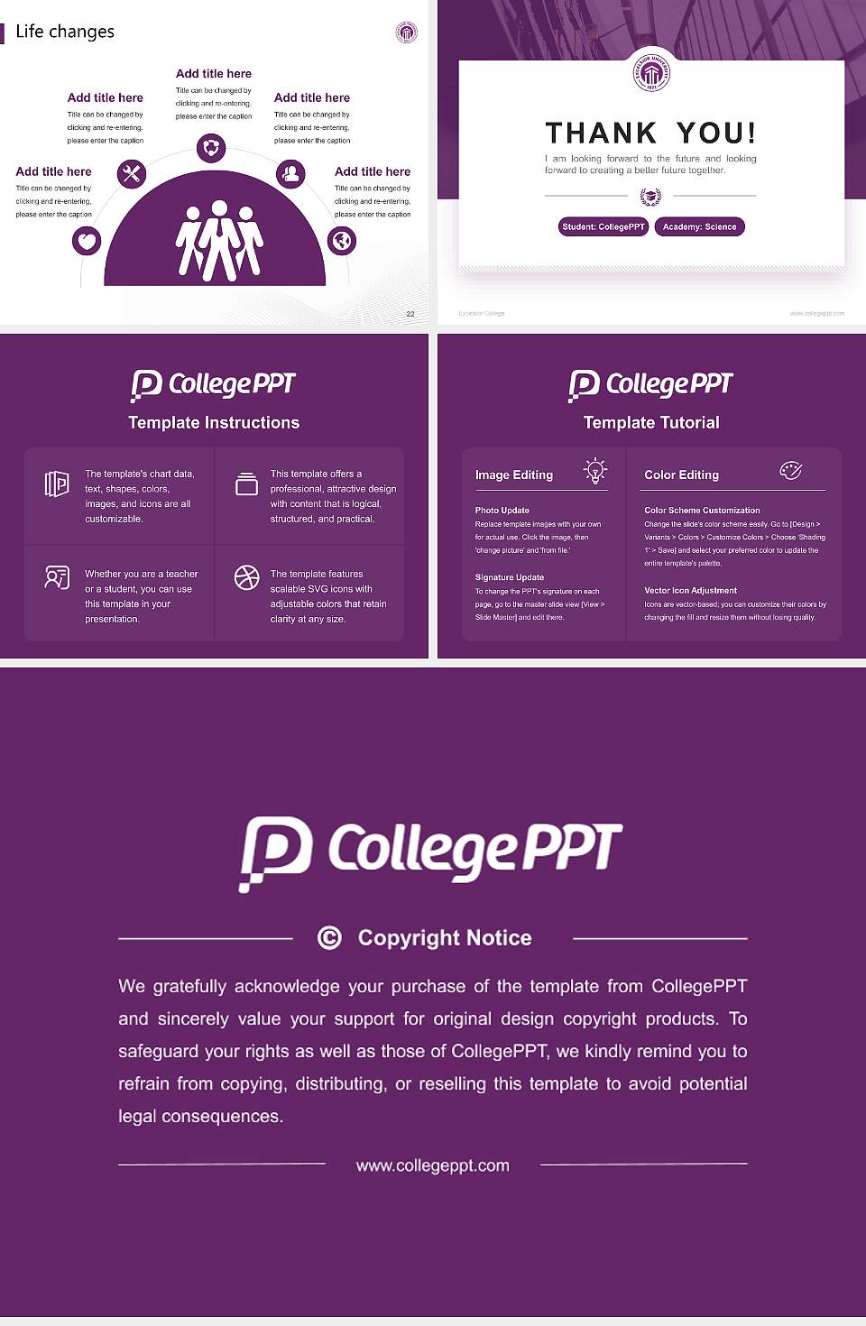 Excelsior College National Scholarship Defense PPT Template4:3 ratio PPT effect preview image4