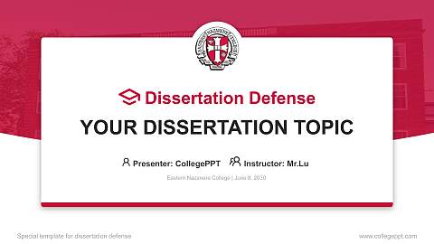 Eastern Nazarene College Graduation Thesis Defense PPT Template