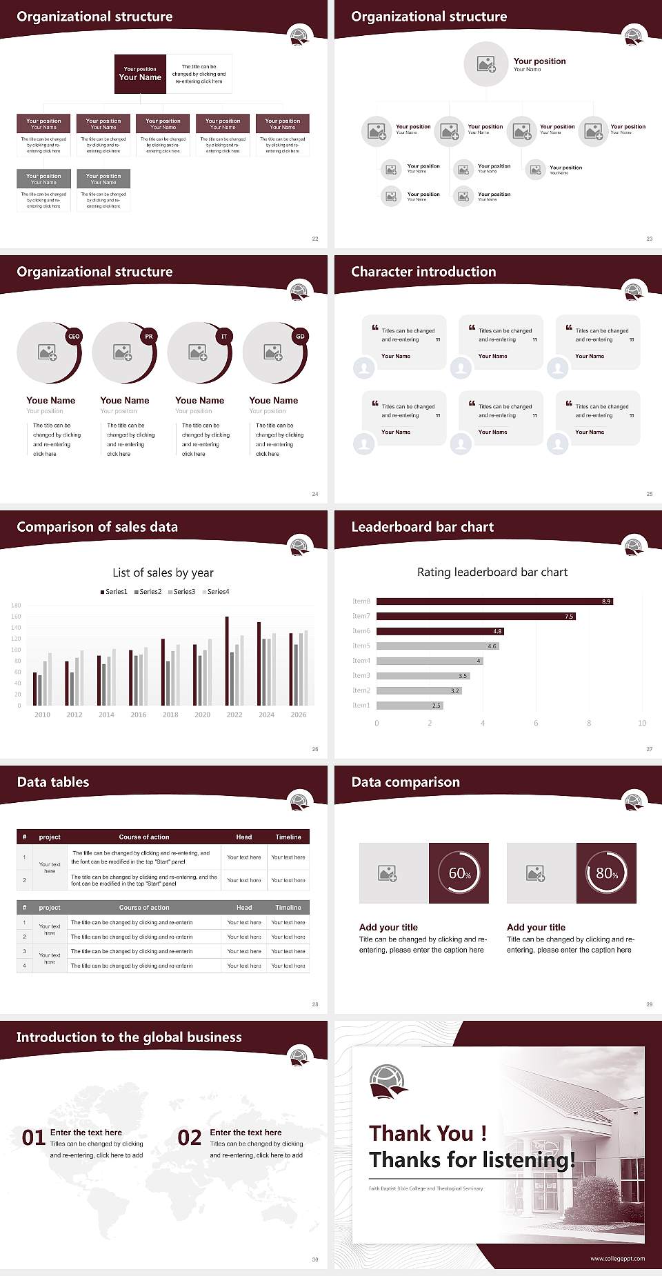 Faith Baptist Bible College and Theological Seminary Academic Presentation/Research Findings Report PPT Template4:3 ratio PPT effect preview image4