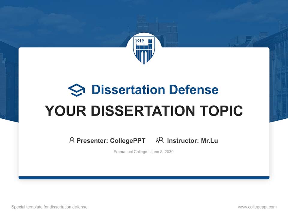 Emmanuel College Graduation Thesis Defense PPT Template4:3 ratio PPT effect preview image7