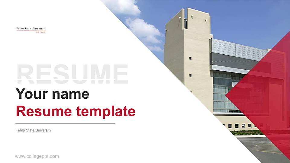 Ferris State University Resume PPT Template16:9 ratio PPT effect preview image