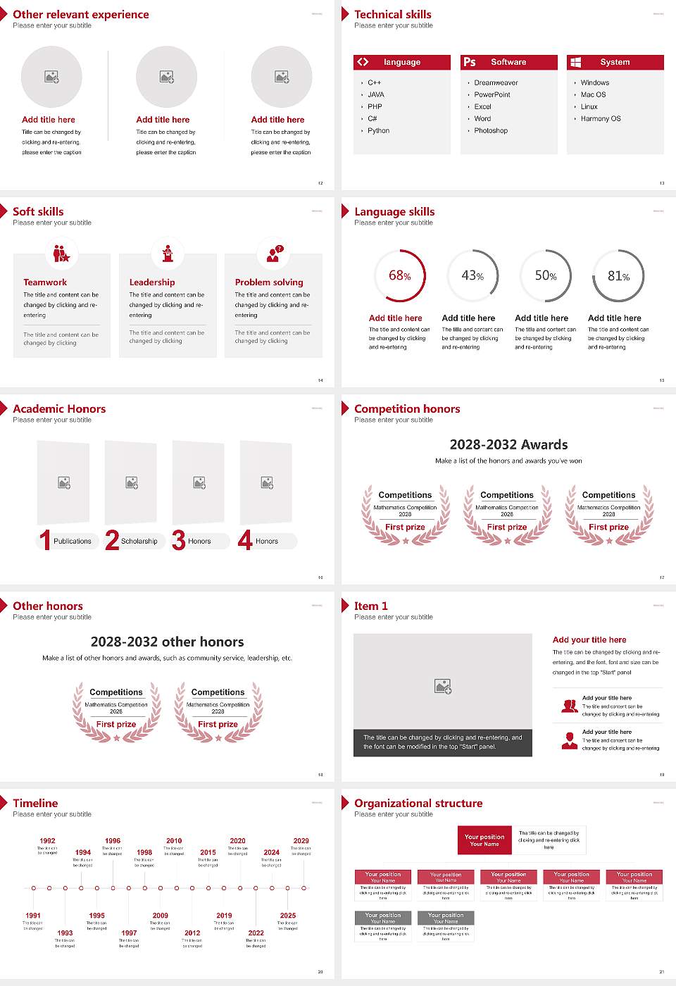 Ferris State University Resume PPT Template16:9 ratio PPT effect preview image3