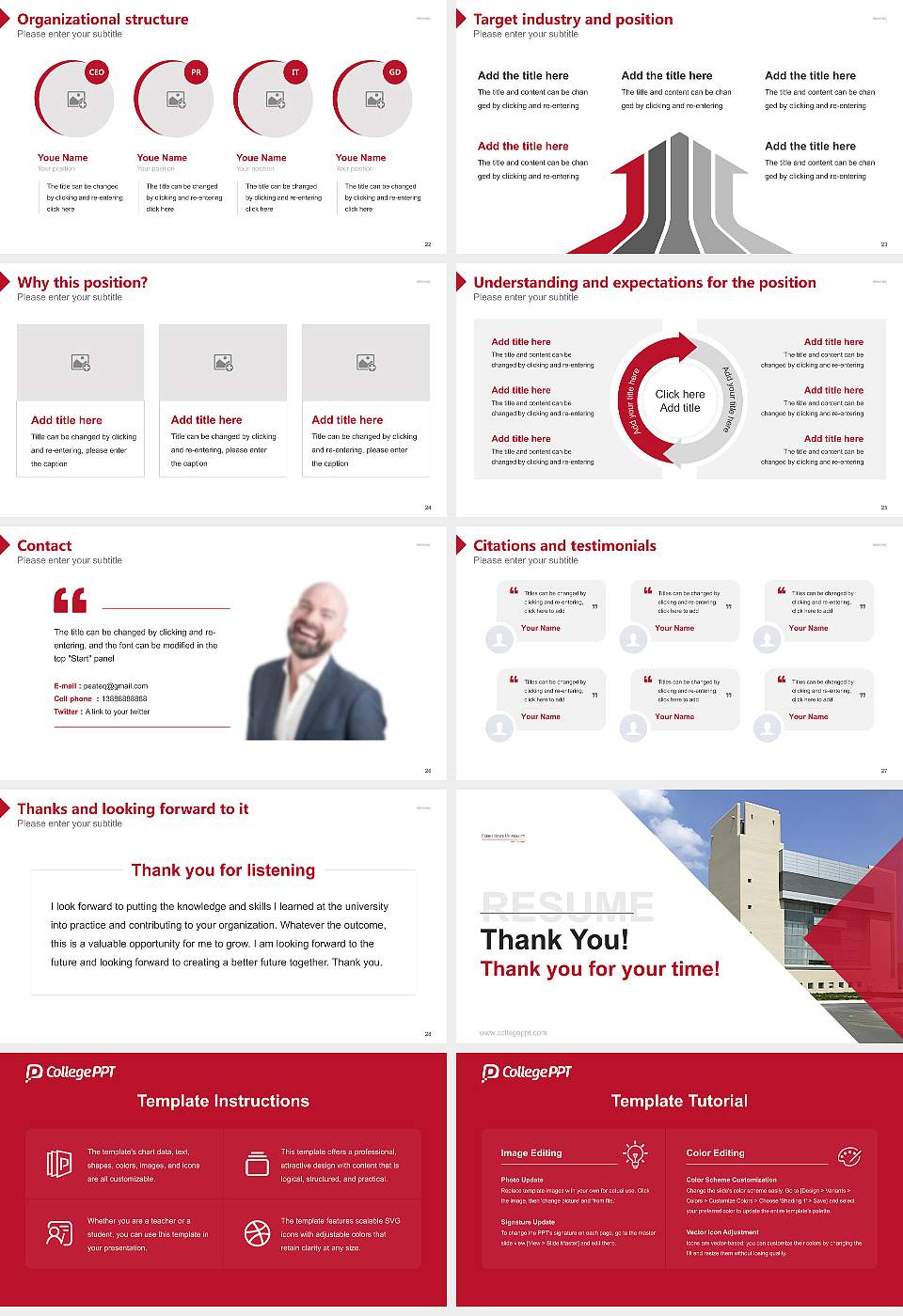 Ferris State University Resume PPT Template16:9 ratio PPT effect preview image4