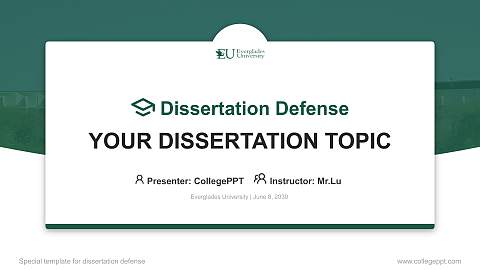 Everglades University Graduation Thesis Defense PPT Template