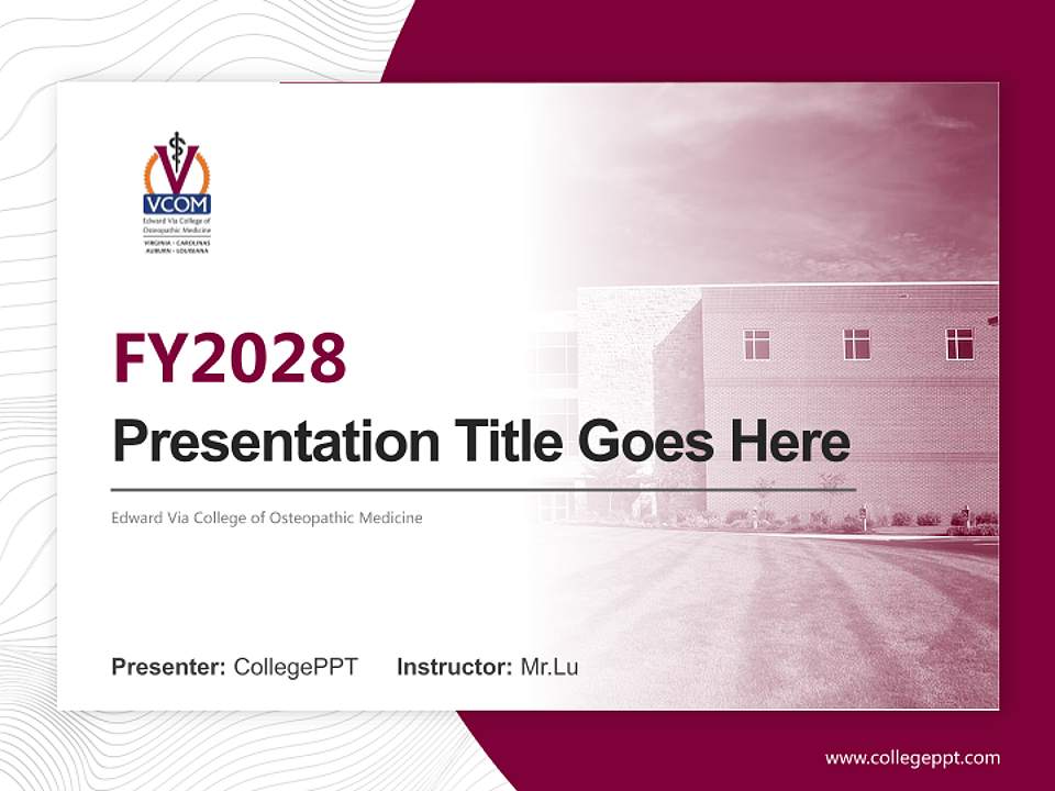 Edward Via College of Osteopathic Medicine Academic Presentation/Research Findings Report PPT Template4:3 ratio PPT effect preview image5