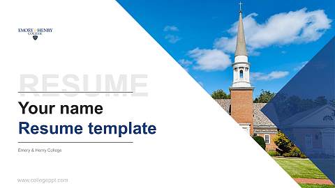 Emory & Henry College Resume PPT Template