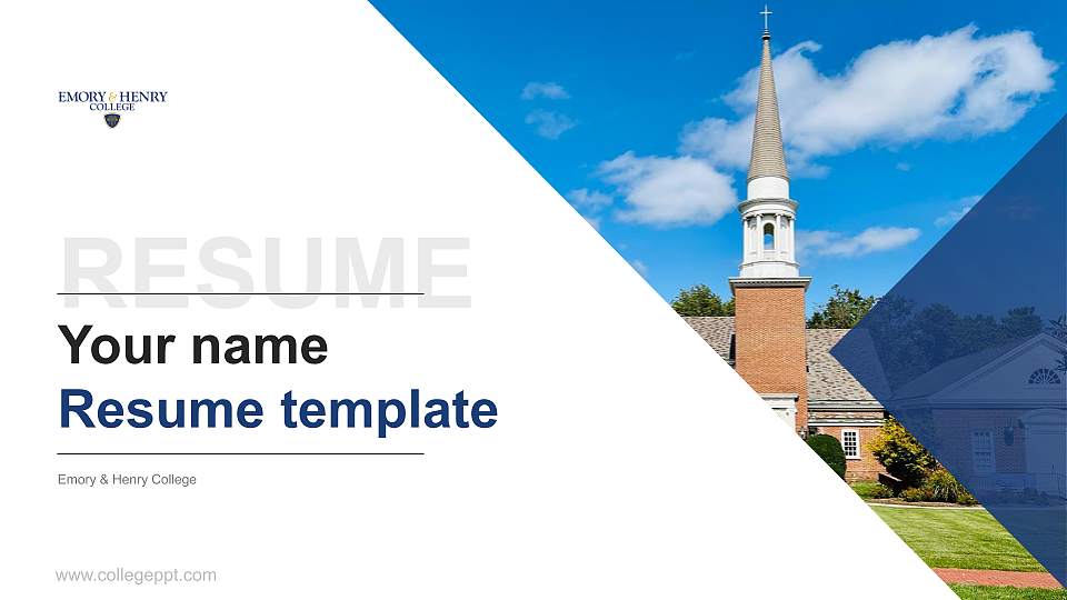 Emory & Henry College Resume PPT Template16:9 ratio PPT effect preview image1