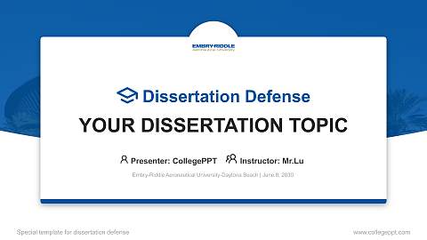 Embry-Riddle Aeronautical University-Daytona Beach Graduation Thesis Defense PPT Template