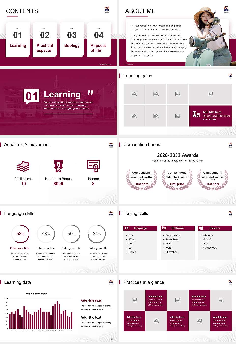 VCOM-Auburn National Scholarship Defense PPT Template16:9 ratio PPT effect preview image2