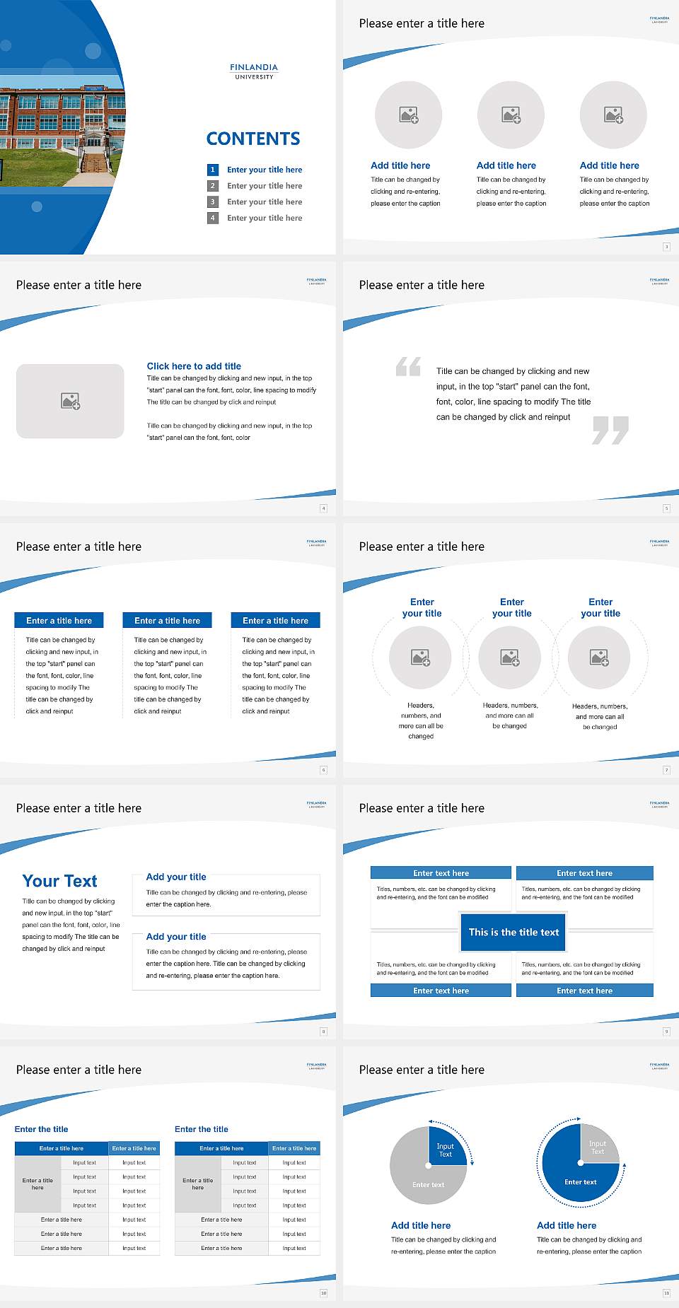 Finlandia University Course/Courseware Creation PPT Template4:3 ratio PPT effect preview image2
