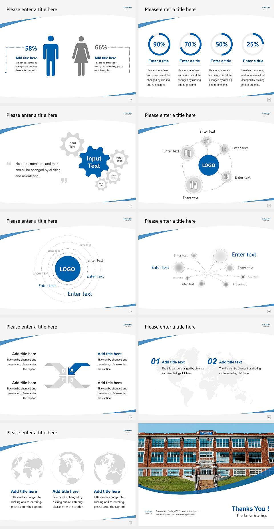 Finlandia University Course/Courseware Creation PPT Template4:3 ratio PPT effect preview image4