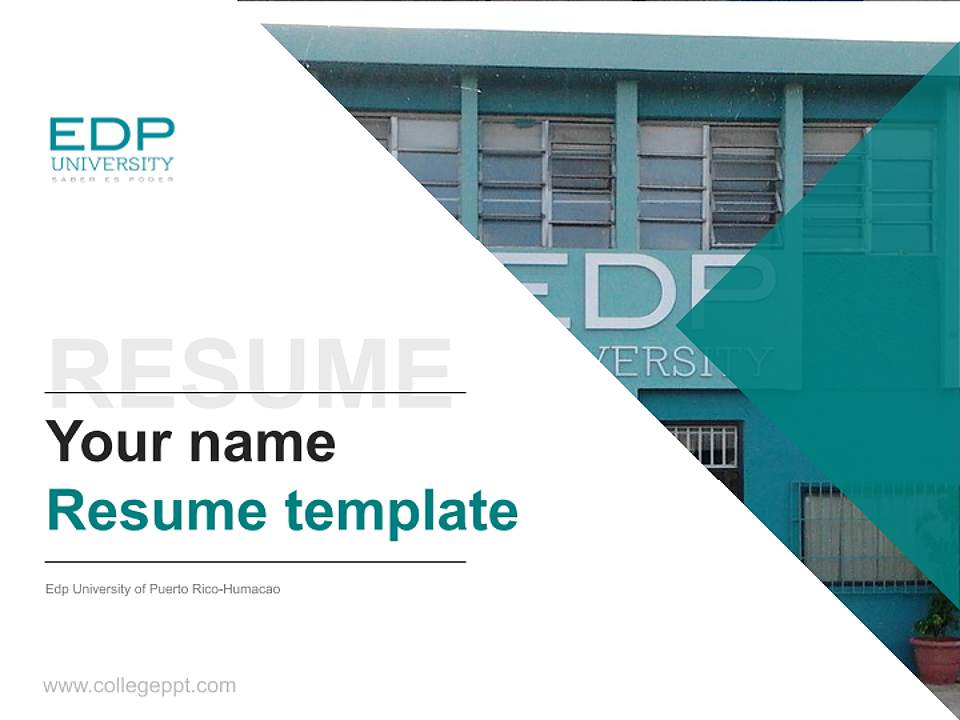 Edp University of Puerto Rico-Humacao Resume PPT Template4:3 ratio PPT effect preview image5