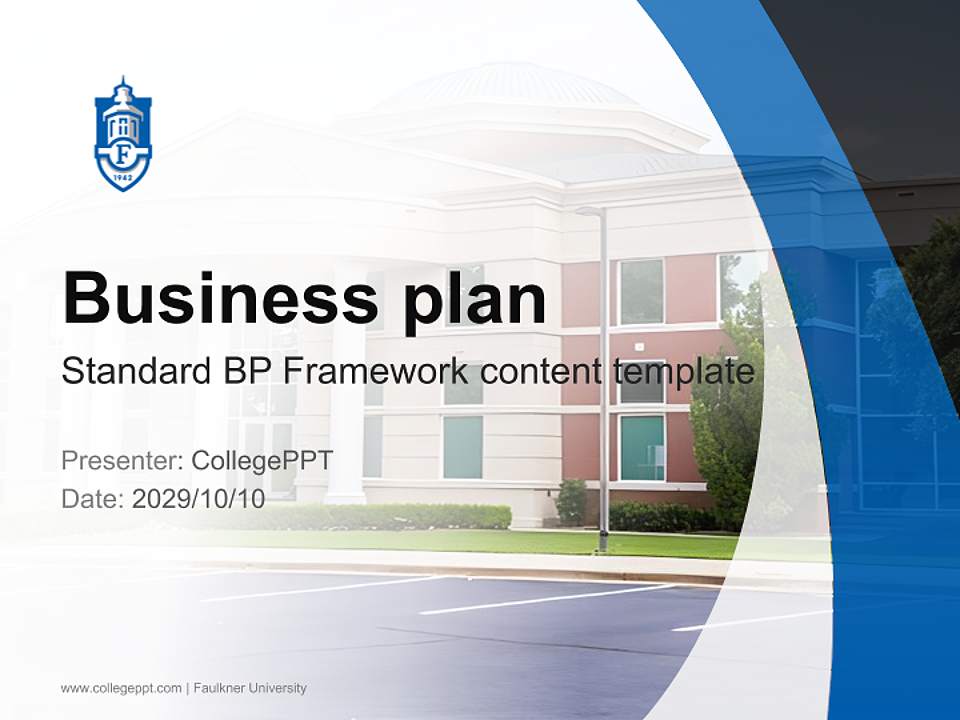 Faulkner University Competition/Entrepreneurship Contest PPT Template4:3 ratio PPT effect preview image9