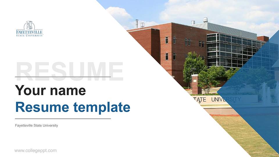 Fayetteville State University Resume PPT Template16:9 ratio PPT effect preview image