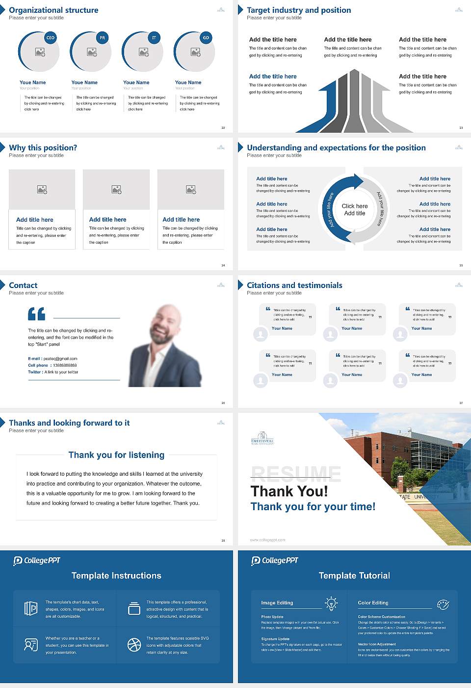Fayetteville State University Resume PPT Template16:9 ratio PPT effect preview image4