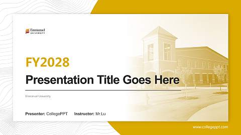 Emmanuel University Academic Presentation/Research Findings Report PPT Template