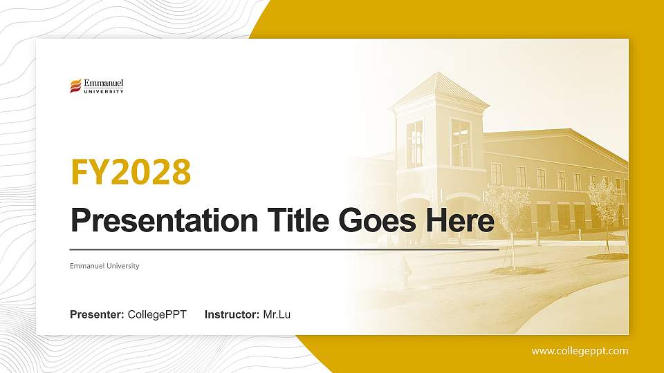 Emmanuel University Academic Presentation/Research Findings Report PPT Template16:9 ratio PPT effect preview image