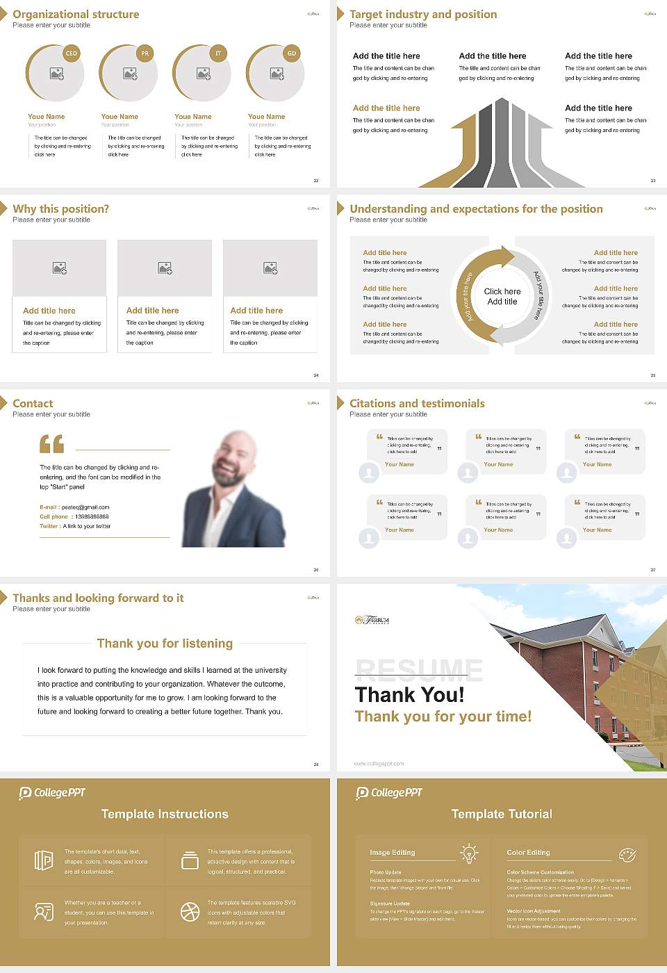 Ferrum College Resume PPT Template16:9 ratio PPT effect preview image4