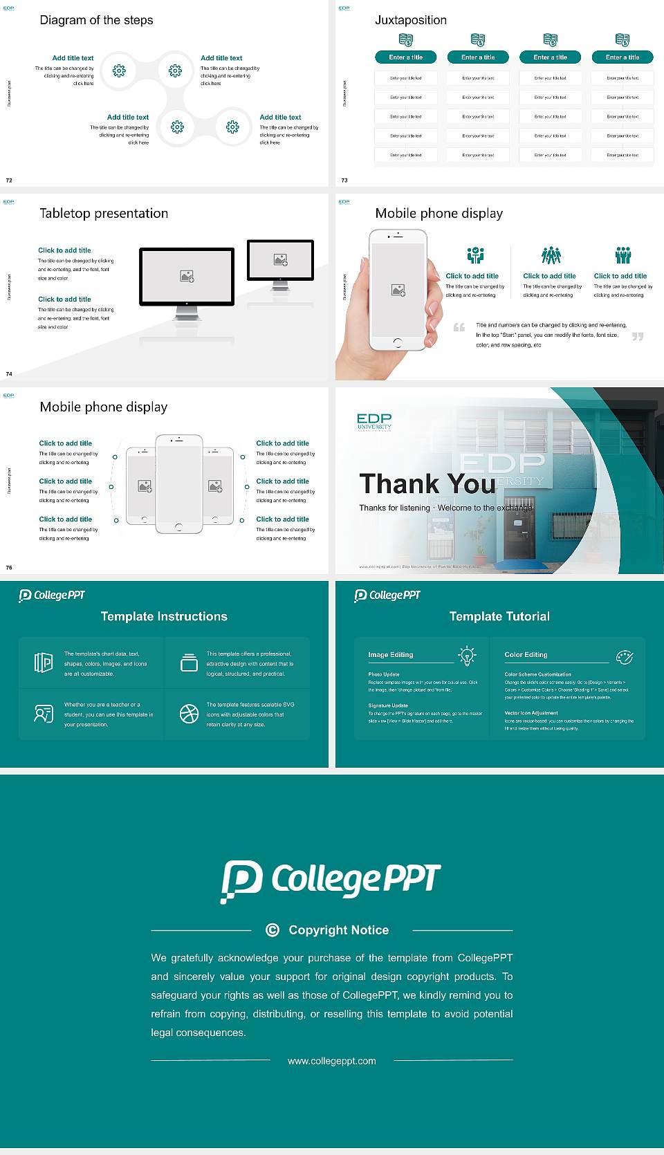 Edp University of Puerto Rico-Humacao Competition/Entrepreneurship Contest PPT Template16:9 ratio PPT effect preview image9