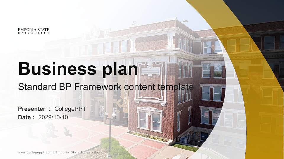 Emporia State University Competition/Entrepreneurship Contest PPT Template16:9 ratio PPT effect preview image