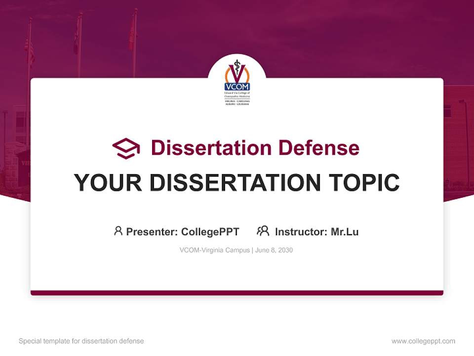 VCOM-Virginia Campus Graduation Thesis Defense PPT Template4:3 ratio PPT effect preview image7