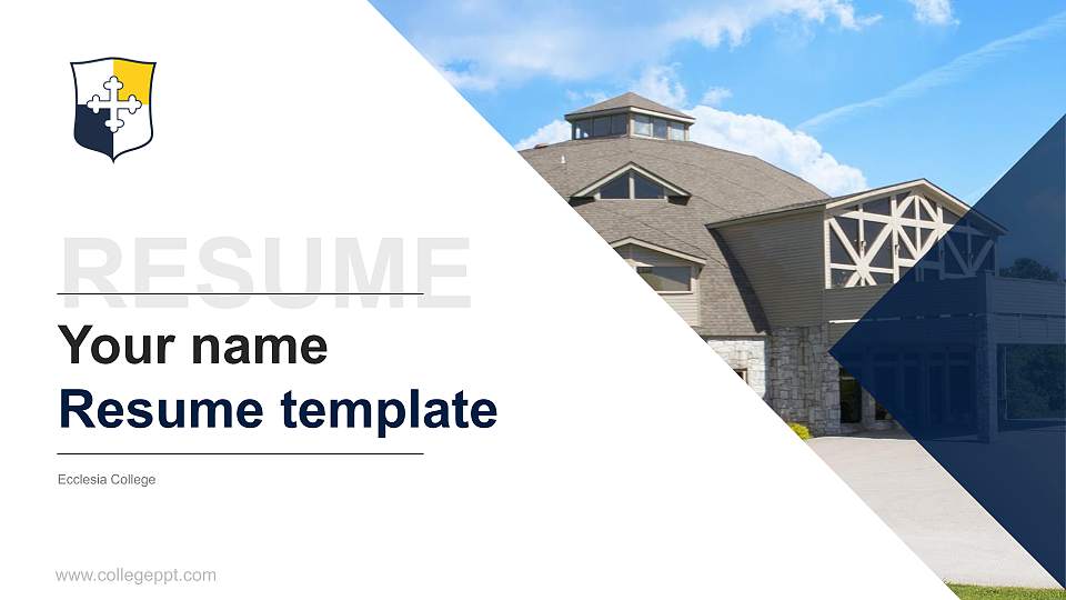 Ecclesia College Resume PPT Template16:9 ratio PPT effect preview image