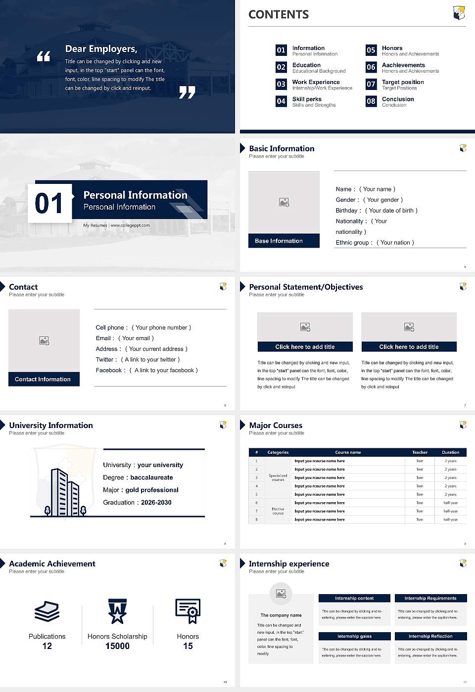Ecclesia College Resume PPT Template16:9 ratio PPT effect preview image2