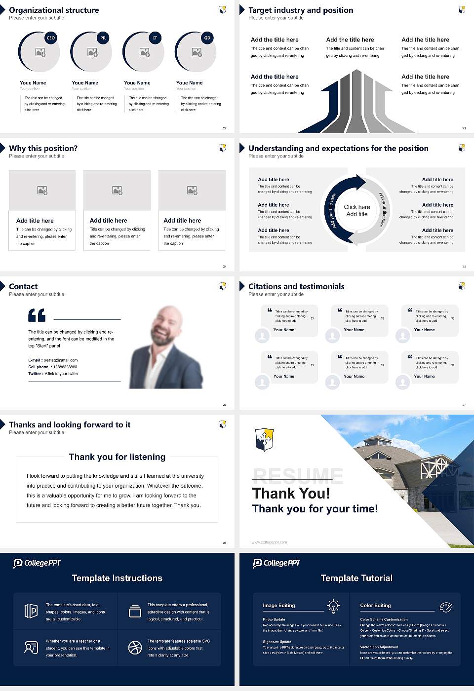 Ecclesia College Resume PPT Template16:9 ratio PPT effect preview image4