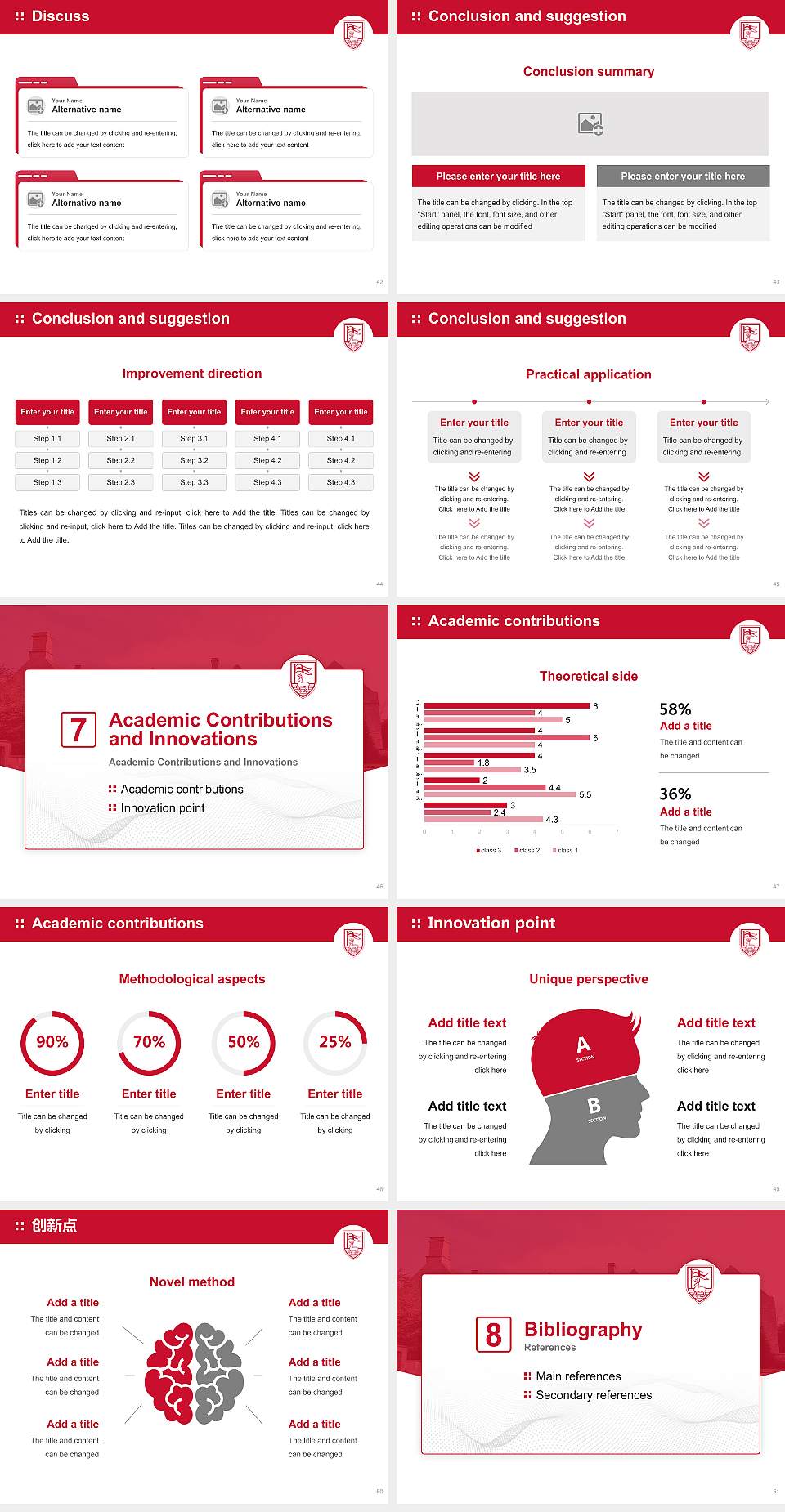 Fairfield University Graduation Thesis Defense PPT Template4:3 ratio PPT effect preview image6