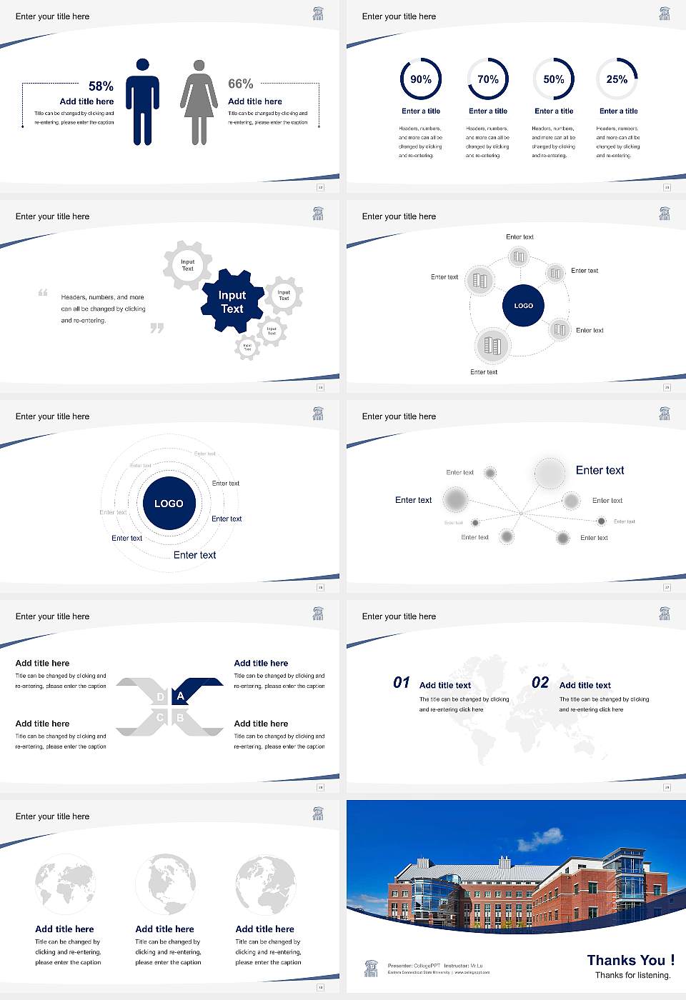 Eastern Connecticut State University Course/Courseware Creation PPT Template16:9 ratio PPT effect preview image4