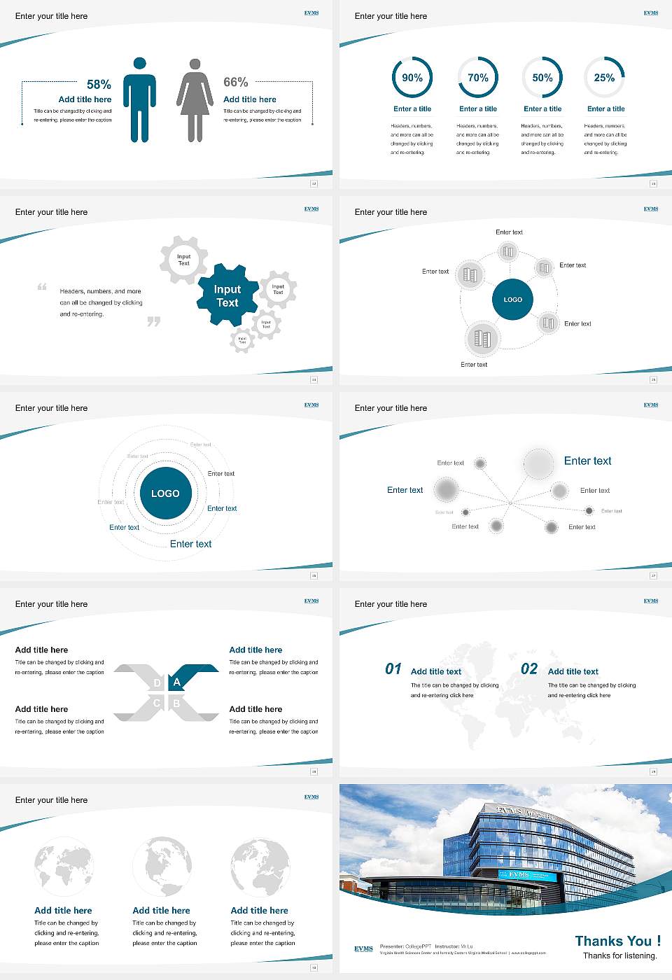 Virginia Health Sciences Center and formally Eastern Virginia Medical School Course/Courseware Creation PPT Template16:9 ratio PPT effect preview image4