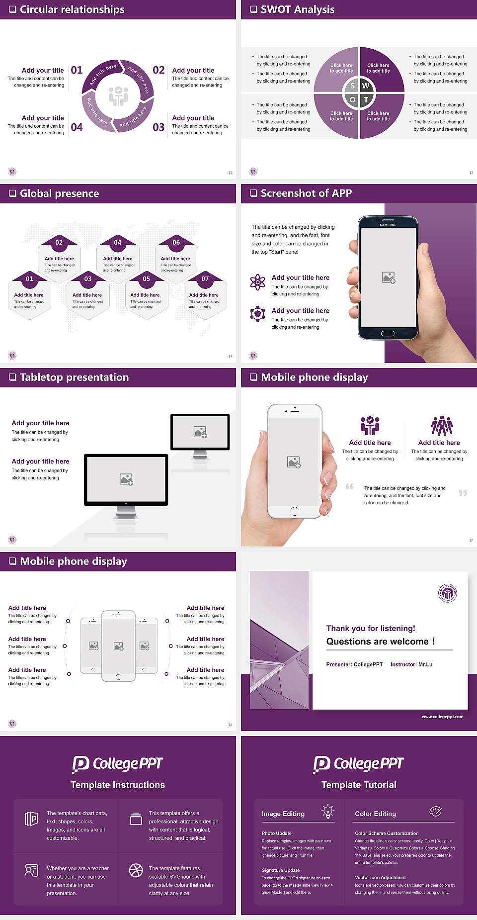Excelsior College General Purpose PPT Template4:3 ratio PPT effect preview image5