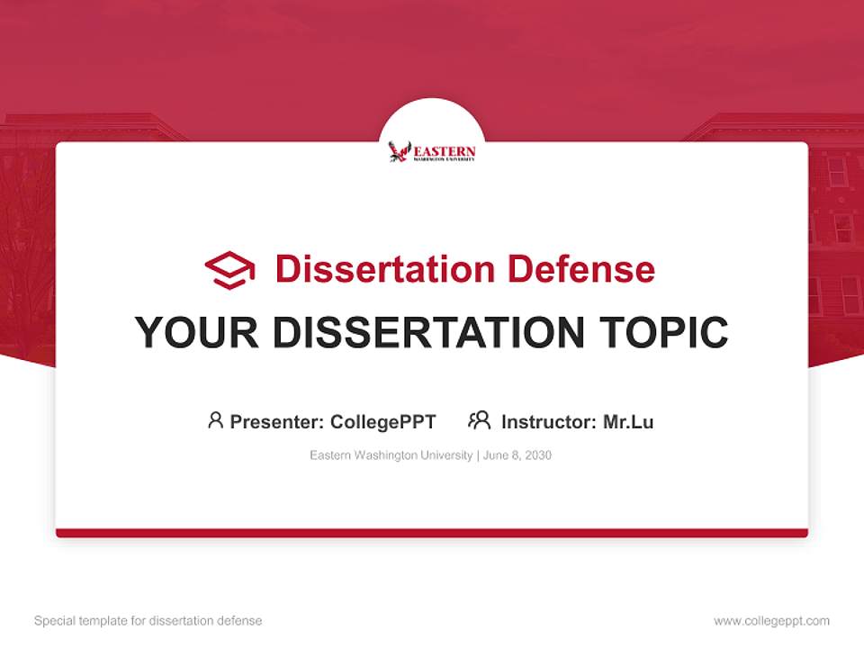 Eastern Washington University Graduation Thesis Defense PPT Template4:3 ratio PPT effect preview image7