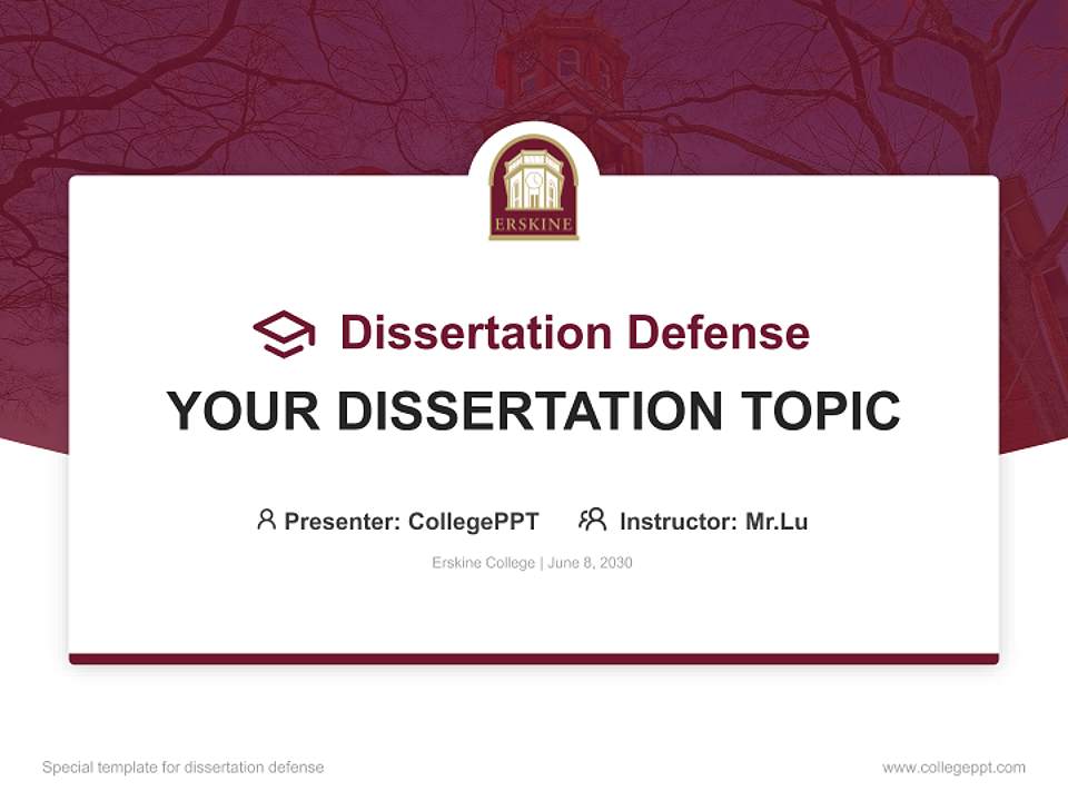 Erskine College Graduation Thesis Defense PPT Template4:3 ratio PPT effect preview image7