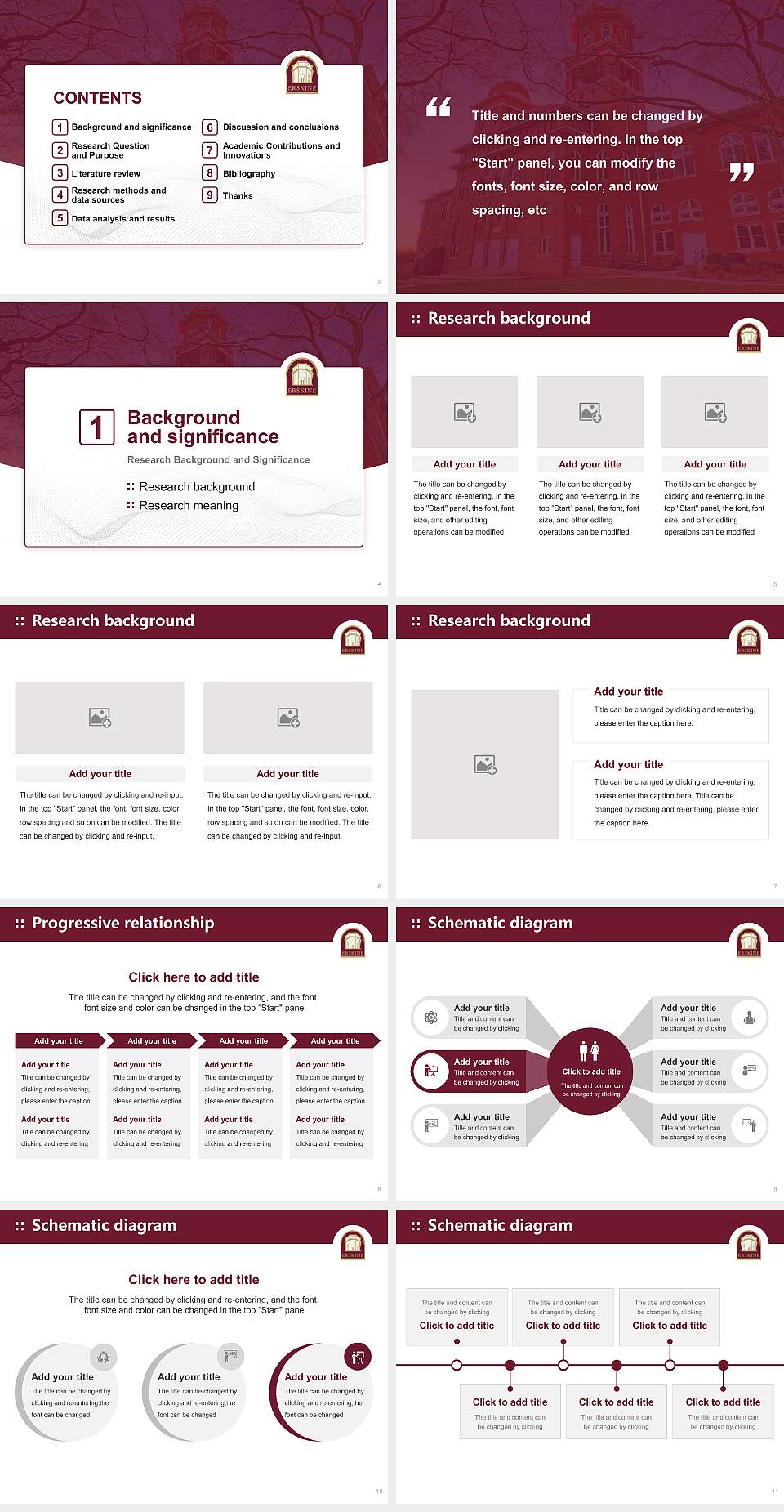 Erskine College Graduation Thesis Defense PPT Template4:3 ratio PPT effect preview image2