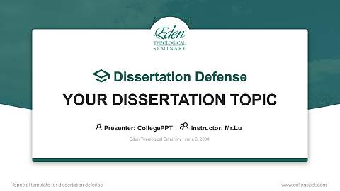 Eden Theological Seminary Graduation Thesis Defense PPT Template