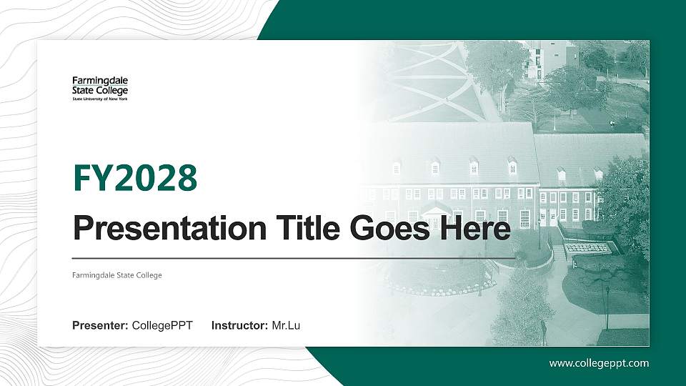 Farmingdale State College Academic Presentation/Research Findings Report PPT Template16:9 ratio PPT effect preview image