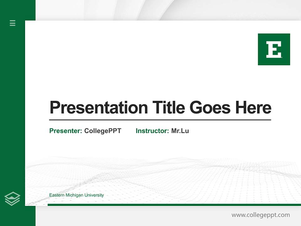 Eastern Michigan University Thesis Proposal/Graduation Defense PPT Template4:3 ratio PPT effect preview image5