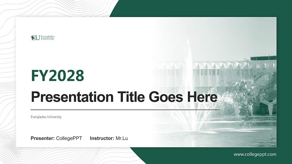 Everglades University Academic Presentation/Research Findings Report PPT Template16:9 ratio PPT effect preview image