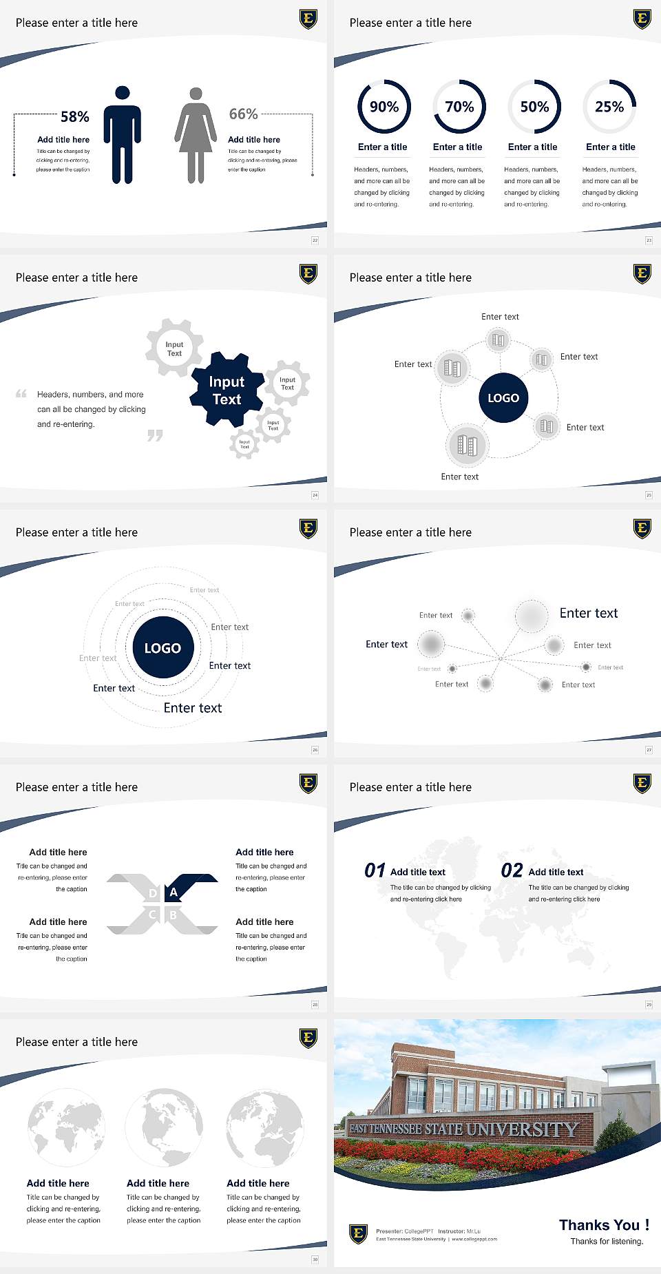 East Tennessee State University Course/Courseware Creation PPT Template4:3 ratio PPT effect preview image4