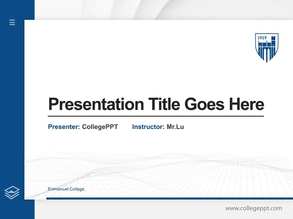 Emmanuel College Thesis Proposal/Graduation Defense PPT Template4:3 ratio PPT effect preview image5