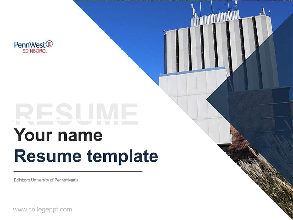 Edinboro University of Pennsylvania Resume PPT Template4:3 ratio PPT effect preview image5