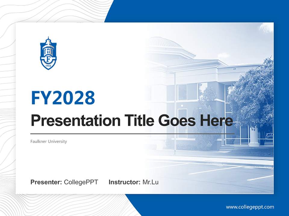 Faulkner University Academic Presentation/Research Findings Report PPT Template4:3 ratio PPT effect preview image5